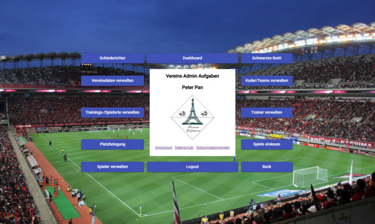 Fußball Startbildschirm Trainer
